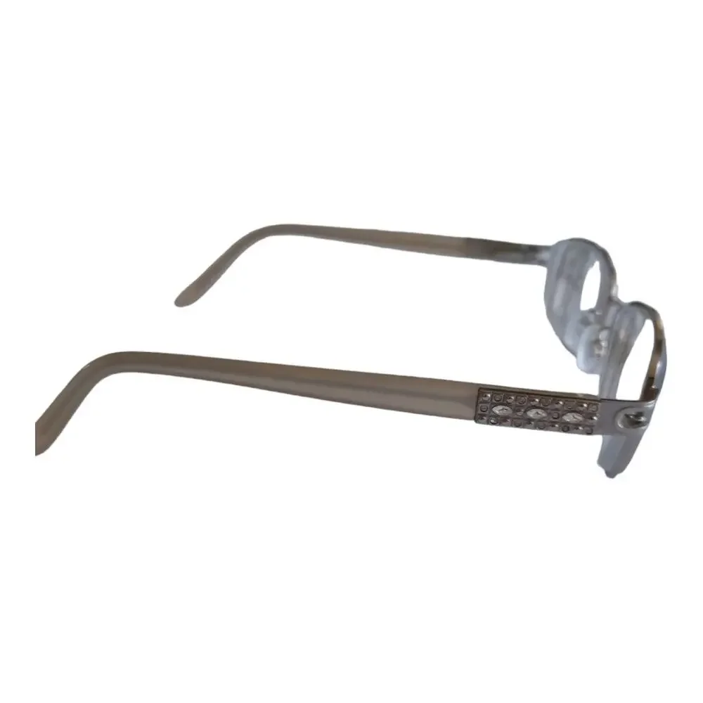 Sophia Loren Rhinestone Studded Beau Rivage Satin Gold Eyewear Glasses Frames